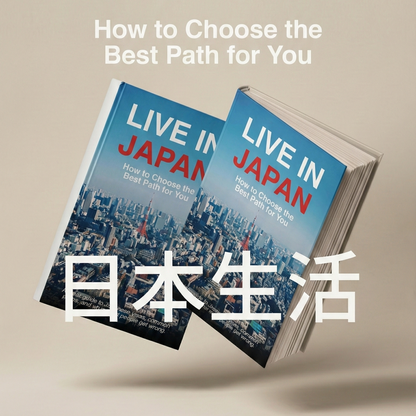 Two books titled 'Live in Japan' on a beige background